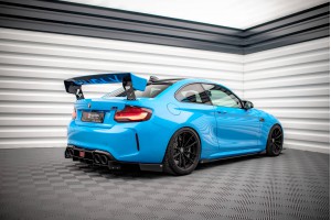 Street Pro Side Skirts Diffusers + Flaps BMW M2 F87 - Black + Gloss Flaps