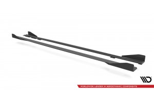 Street Pro Side Skirts Diffusers + Flaps BMW M2 F87 - Black + Gloss Flaps
