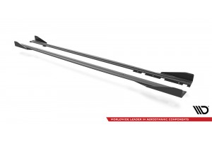 Street Pro Side Skirts Diffusers + Flaps BMW M2 F87 - Black + Gloss Flaps
