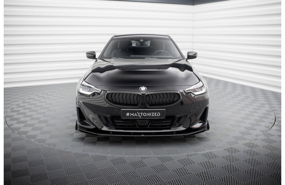 Street Pro Front Splitter + Flaps BMW 2 Coupe G42 - Black + Gloss Flaps