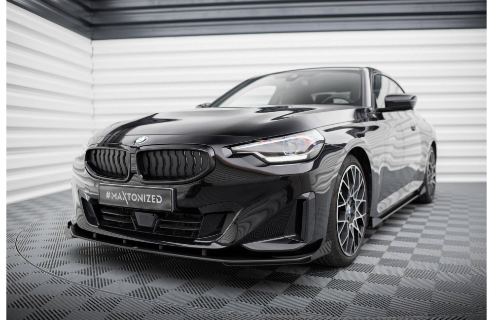Street Pro Front Splitter + Flaps BMW 2 Coupe G42 - Black + Gloss Flaps