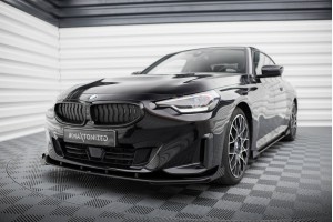 Street Pro Front Splitter + Flaps BMW 2 Coupe G42 - Black + Gloss Flaps
