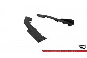 Street Pro Rear Side Splitters + Flaps BMW 2 Coupe G42 - Black + Gloss Flaps