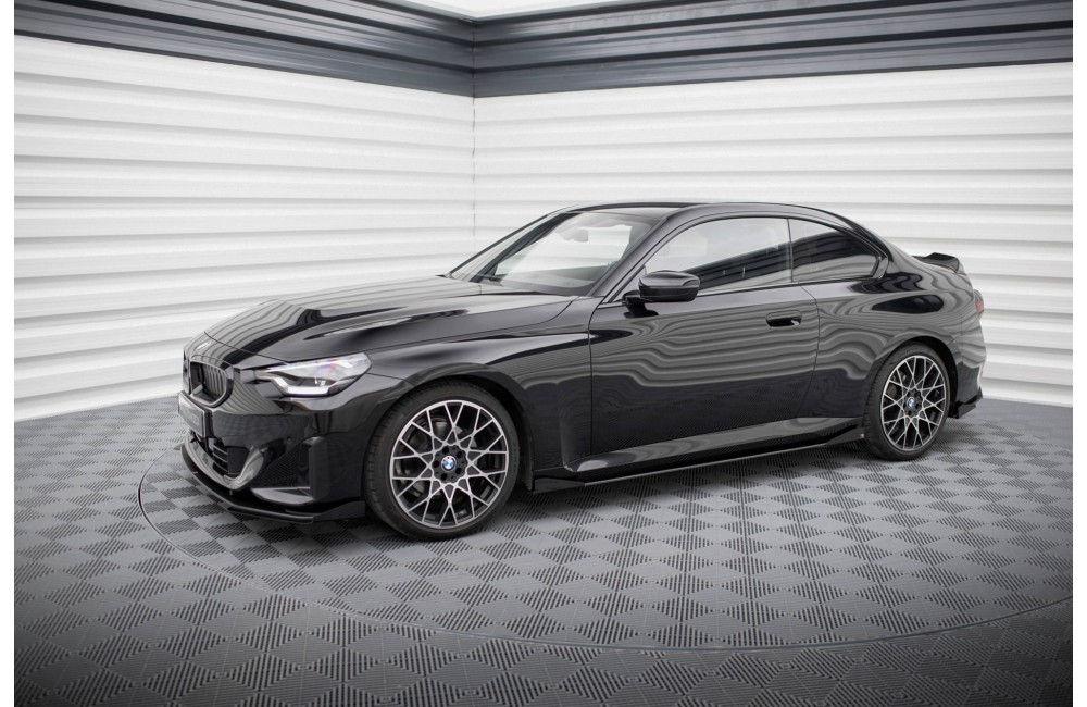 Street Pro Side Skirts Diffusers + Flaps BMW 2 Coupe G42 - Black + Gloss Flaps Street Pro Side Skirts Diffusers + Flaps BMW 2 Coupe G42 - Black + Gloss Flaps