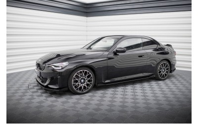 Street Pro Side Skirts Diffusers + Flaps BMW 2 Coupe G42 - Black + Gloss Flaps    