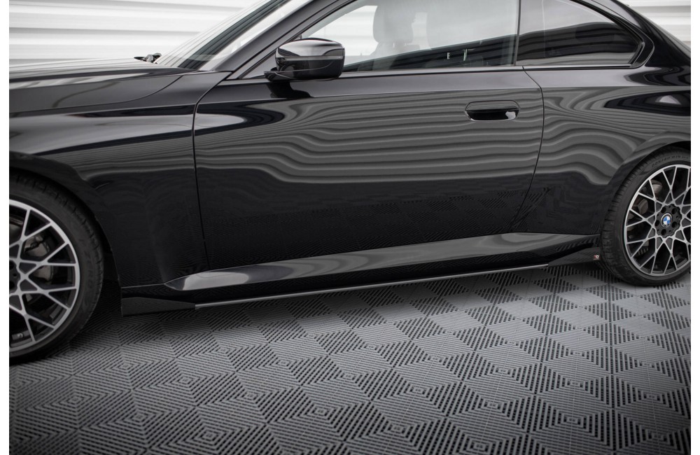 Street Pro Side Skirts Diffusers + Flaps BMW 2 Coupe G42 - Black + Gloss Flaps Street Pro Side Skirts Diffusers + Flaps BMW 2 Coupe G42 - Black + Gloss Flaps