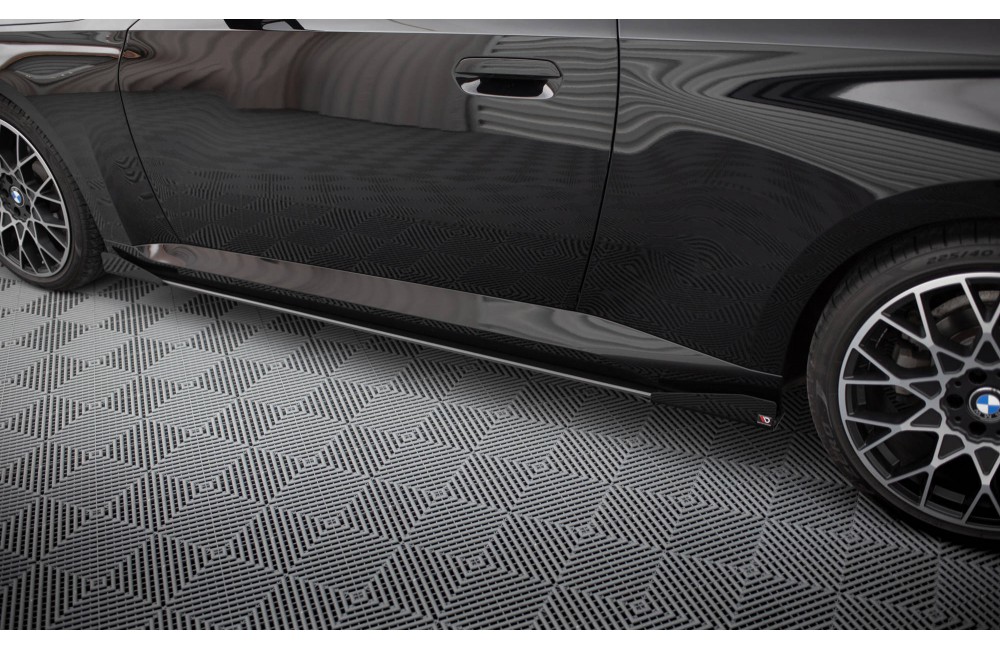 Street Pro Side Skirts Diffusers + Flaps BMW 2 Coupe G42 - Black + Gloss Flaps Street Pro Side Skirts Diffusers + Flaps BMW 2 Coupe G42 - Black + Gloss Flaps