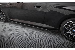 Street Pro Side Skirts Diffusers + Flaps BMW 2 Coupe G42 - Black + Gloss Flaps Street Pro Side Skirts Diffusers + Flaps BMW 2 Coupe G42 - Black + Gloss Flaps