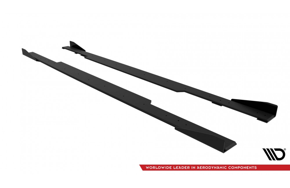 Street Pro Side Skirts Diffusers + Flaps BMW 2 Coupe G42 - Black + Gloss Flaps Street Pro Side Skirts Diffusers + Flaps BMW 2 Coupe G42 - Black + Gloss Flaps