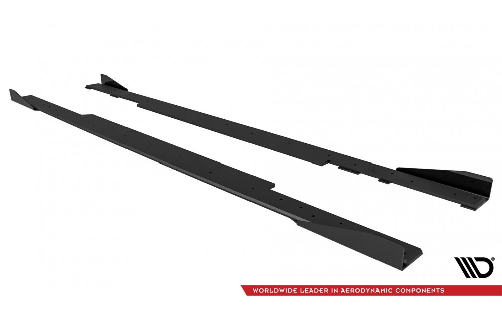 Street Pro Side Skirts Diffusers + Flaps BMW 2 Coupe G42 - Black + Gloss Flaps Street Pro Side Skirts Diffusers + Flaps BMW 2 Coupe G42 - Black + Gloss Flaps