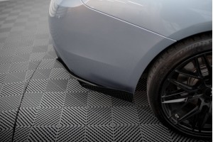 Street Pro Rear Side Splitters + Flaps BMW 435i Coupe M-Pack F32 - Black + Gloss Flaps