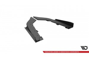 Street Pro Rear Side Splitters + Flaps BMW 435i Coupe M-Pack F32 - Black + Gloss Flaps