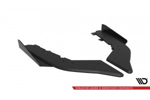 Street Pro Rear Side Splitters + Flaps BMW 435i Coupe M-Pack F32 - Black + Gloss Flaps