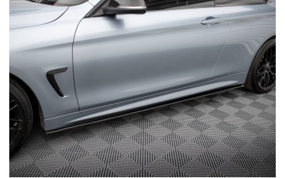 Street Pro Side Skirts Diffusers BMW 4 Coupe / Gran Coupe / Cabrio M-Pack F32 / F36 / F33  - Black