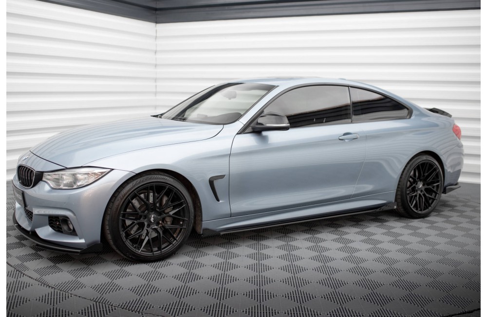 Street Pro Side Skirts Diffusers + Flaps BMW 4 Coupe / Gran Coupe / Cabrio M-Pack F32 / F36 / F33 - Black + Gloss Flaps Street Pro Side Skirts Diffusers + Flaps BMW 4 Coupe / Gran Coupe / Cabrio M-Pack F32 / F36 / F33 - Black + Gloss Flaps