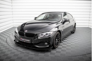 Street Pro Front Splitter + Flaps BMW 4 Gran Coupe F36 - Black + Gloss Flaps