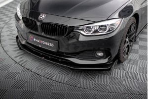 Street Pro Front Splitter + Flaps BMW 4 Gran Coupe F36 - Black + Gloss Flaps