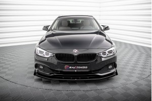 Street Pro Front Splitter + Flaps BMW 4 Gran Coupe F36 - Black + Gloss Flaps