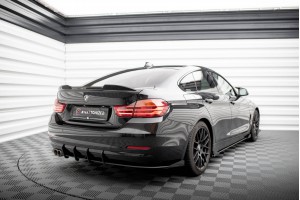 Street Pro Rear Side Splitters + Flaps BMW 4 Gran Coupe F36 - Black + Gloss Flaps