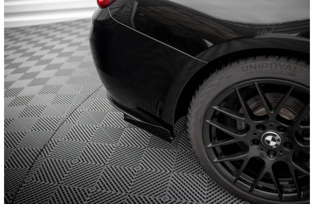 Street Pro Rear Side Splitters + Flaps BMW 4 Gran Coupe F36 - Black + Gloss Flaps