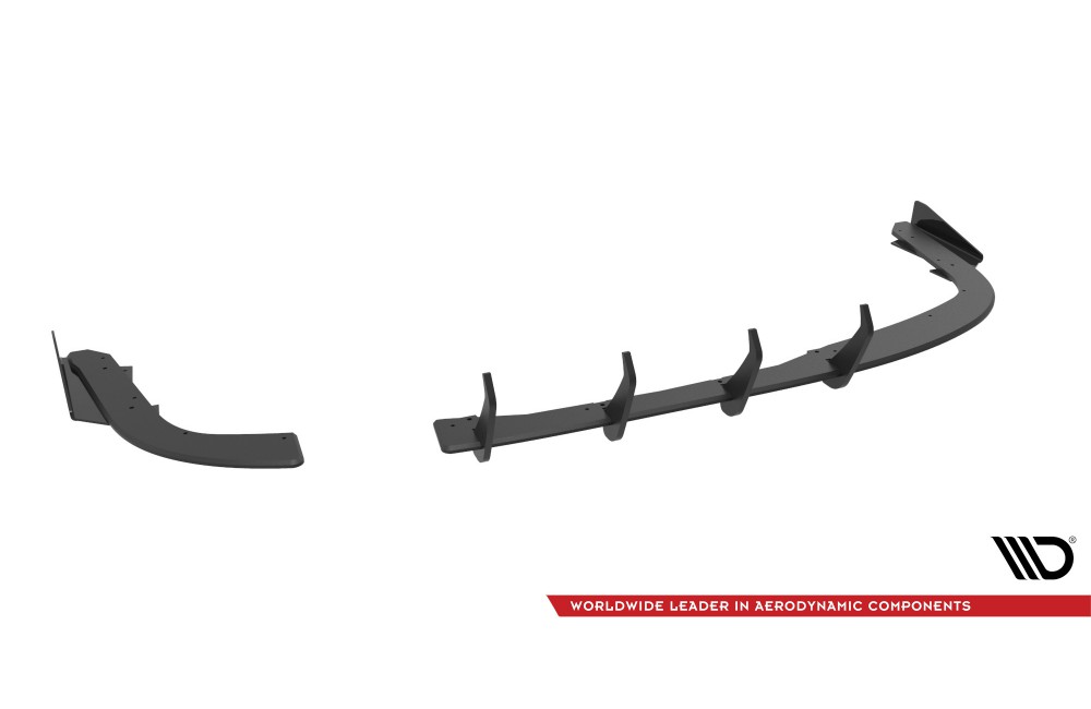 Street Pro Rear Side Splitters + Flaps BMW 4 Gran Coupe F36 - Black + Gloss Flaps