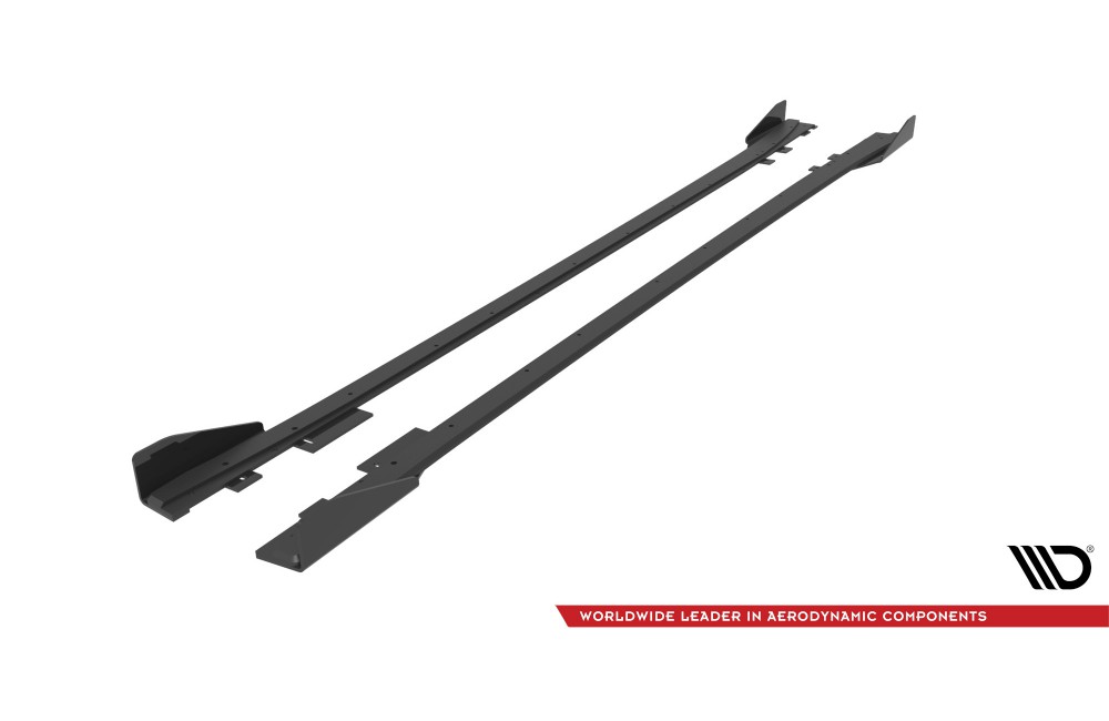 Street Pro Side Skirts Diffusers + Flaps BMW 4 Gran Coupe F36 - Black + Gloss Flaps