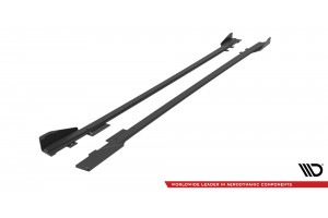 Street Pro Side Skirts Diffusers + Flaps BMW 4 Gran Coupe F36 - Black + Gloss Flaps