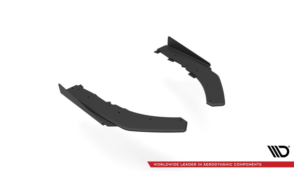 Street Pro Rear Side Splitters + Flaps BMW 4 M-Pack G22 / G23 / G22 Facelift / G23 Facelift - Black + Gloss Flaps