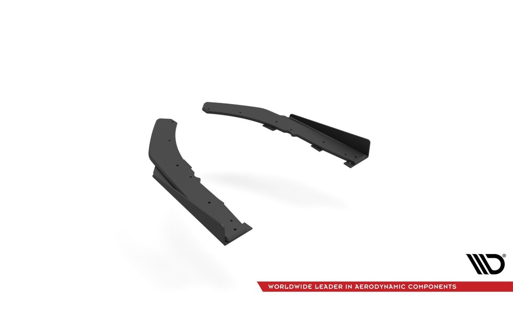 Street Pro Rear Side Splitters + Flaps BMW 4 M-Pack G22 / G23 / G22 Facelift / G23 Facelift - Black + Gloss Flaps