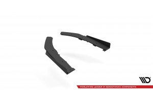 Street Pro Rear Side Splitters + Flaps BMW 4 M-Pack G22 / G23 / G22 Facelift / G23 Facelift - Black + Gloss Flaps