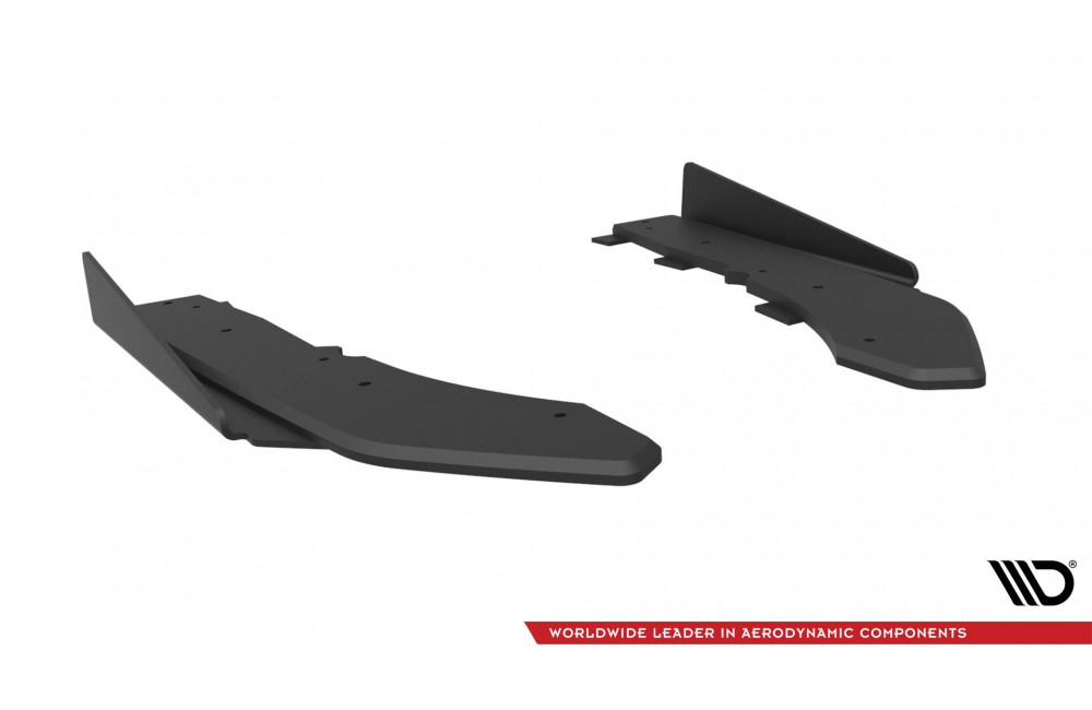 Street Pro Rear Side Splitters + Flaps BMW M440i  G22 / G23 / G22 Facelift / G23 Facelift - Black + Gloss Flaps