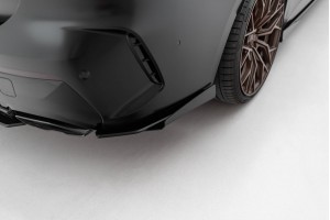 Street Pro Rear Side Splitters + Flaps BMW M440i  G22 / G23 / G22 Facelift / G23 Facelift - Black + Gloss Flaps