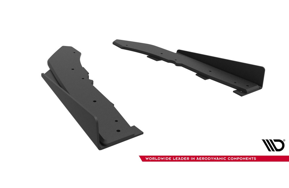 Street Pro Rear Side Splitters + Flaps BMW M440i  G22 / G23 / G22 Facelift / G23 Facelift - Black + Gloss Flaps