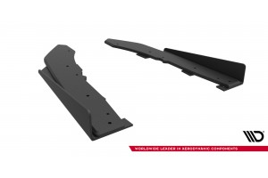 Street Pro Rear Side Splitters + Flaps BMW M440i  G22 / G23 / G22 Facelift / G23 Facelift - Black + Gloss Flaps