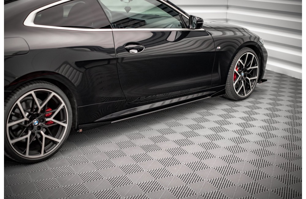 Street Pro Side Skirts Diffusers + Flaps BMW 4 M-Pack / M440i G22 / G23 / G22 Facelift / G23 Facelift - Black + Gloss Flaps Street Pro Side Skirts Diffusers + Flaps BMW 4 M-Pack / M440i G22 / G23 / G22 Facelift / G23 Facelift - Black + Gloss Flaps