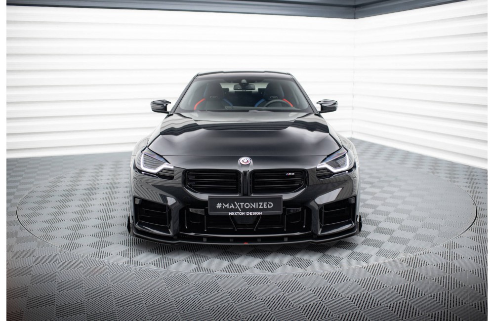 Street Pro Front Splitter V.1 + Flaps BMW M2 G87 - Black + Gloss Flaps