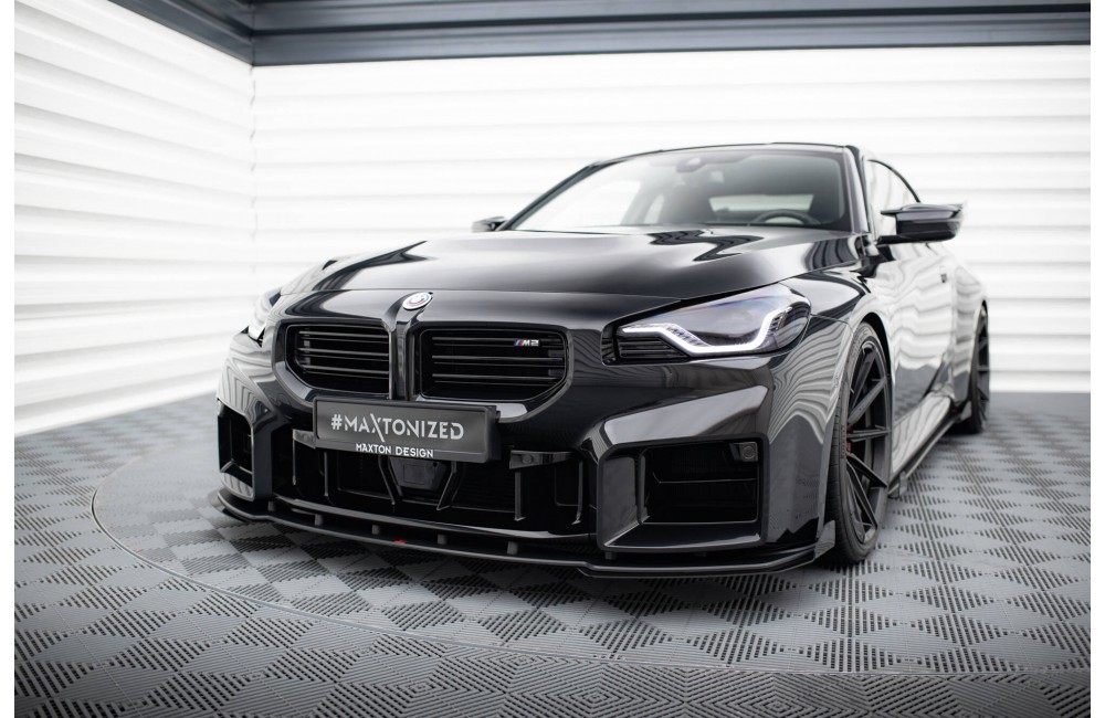 Street Pro Front Splitter V.1 + Flaps BMW M2 G87 - Black + Gloss Flaps