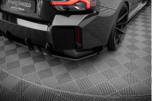 Street Pro Rear Side Splitters V.1 + Flaps BMW M2 G87 - Black + Gloss Flaps