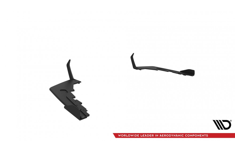 Street Pro Rear Side Splitters V.1 + Flaps BMW M2 G87 - Black + Gloss Flaps