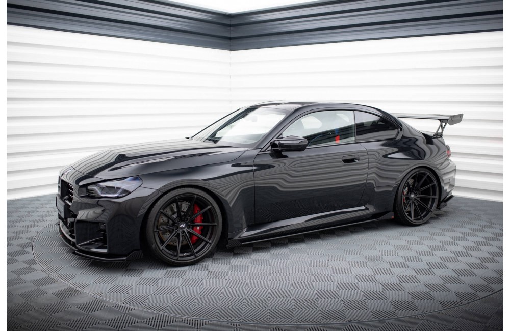 Street Pro Side Skirts Diffusers V.1 + Flaps BMW M2 G87 - Black + Gloss Flaps Street Pro Side Skirts Diffusers V.1 + Flaps BMW M2 G87 - Black + Gloss Flaps