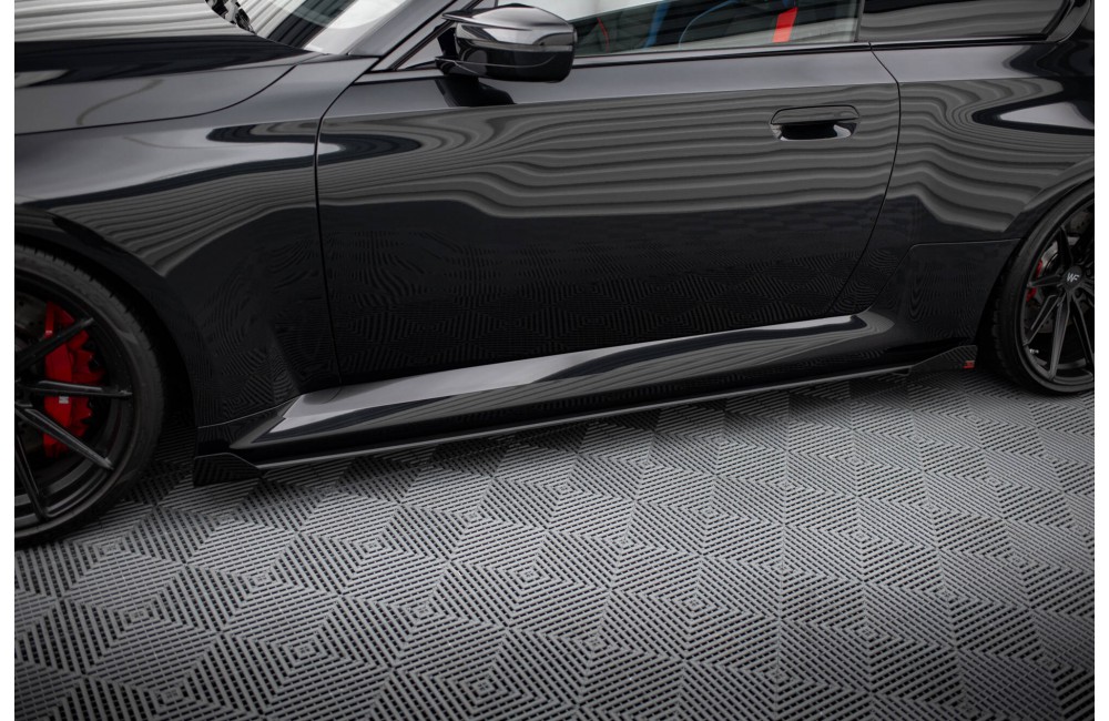 Street Pro Side Skirts Diffusers V.1 + Flaps BMW M2 G87 - Black + Gloss Flaps Street Pro Side Skirts Diffusers V.1 + Flaps BMW M2 G87 - Black + Gloss Flaps