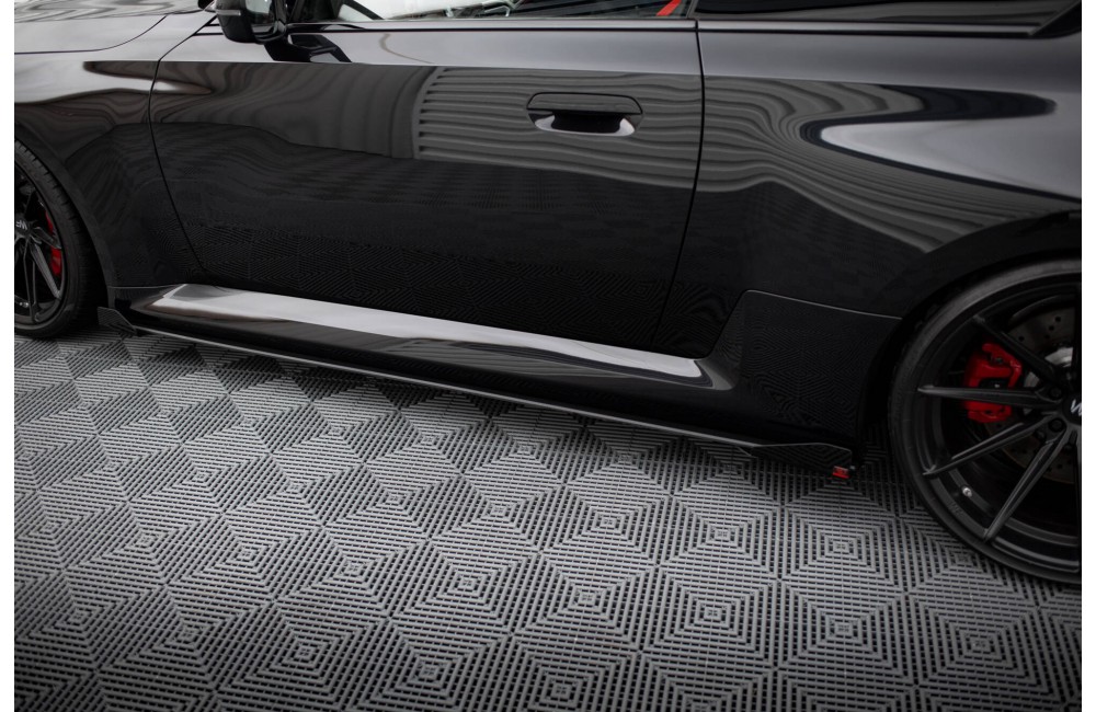 Street Pro Side Skirts Diffusers V.1 + Flaps BMW M2 G87 - Black + Gloss Flaps Street Pro Side Skirts Diffusers V.1 + Flaps BMW M2 G87 - Black + Gloss Flaps