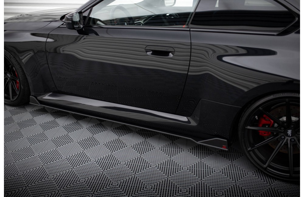Street Pro Side Skirts Diffusers V.2 BMW M2 G87 - Black-Red