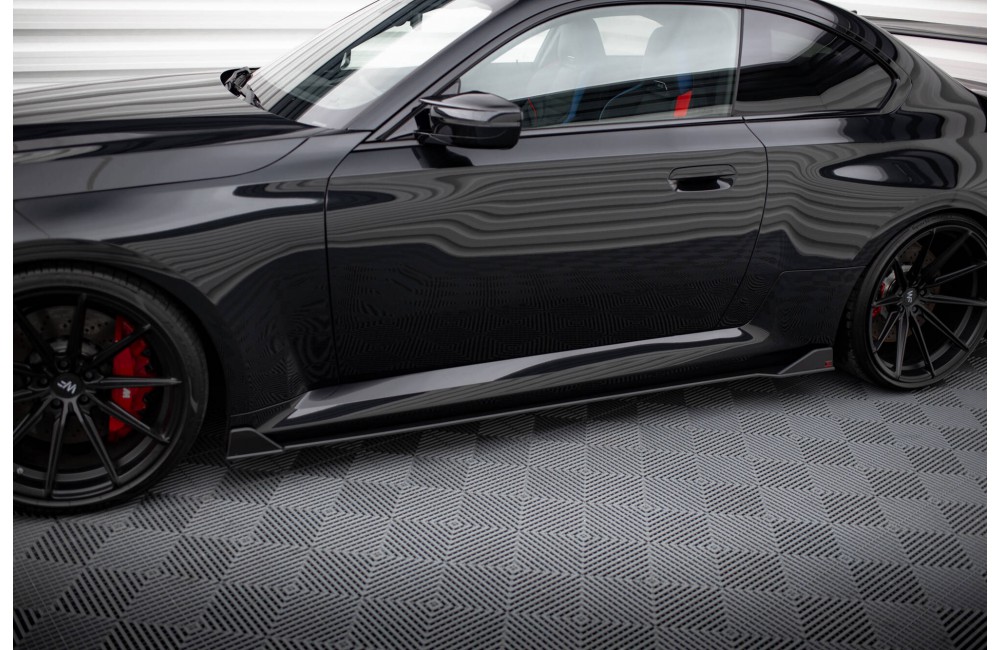 Street Pro Side Skirts Diffusers V.2 BMW M2 G87 - Black-Red