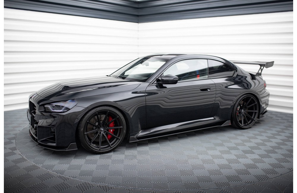 Street Pro Side Skirts Diffusers V.2 BMW M2 G87 - Black-Red