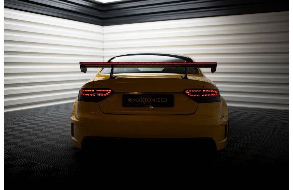 Carbon Spoiler With Upper Swan Mounting + LED Audi A5 Coupe 8T Carbon Spoiler With Upper Swan Mounting + LED Audi A5 Coupe 8T