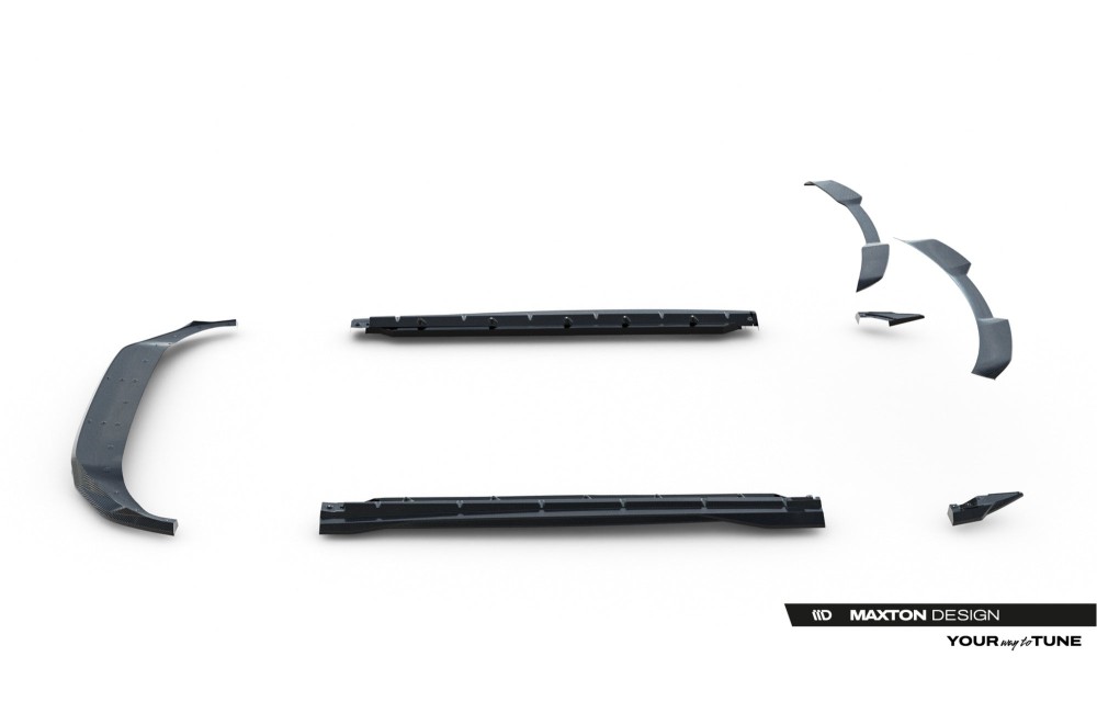 Set of Prepreg Carbon Splitters Audi Q8 S-Line Mk1 Facelift