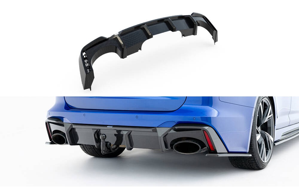 Prepreg Carbon Fiber Rear Diffuser Audi RS7 C8 (version with towbar) - Yes Prepreg Carbon Fiber Rear Diffuser Audi RS7 C8 (version with towbar) - Yes