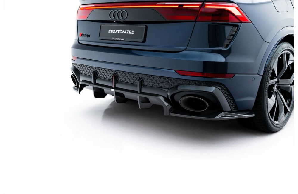 Prepreg Carbon Fiber Rear Splitter (with vertical bars) Audi RSQ8 Mk1 Facelift
