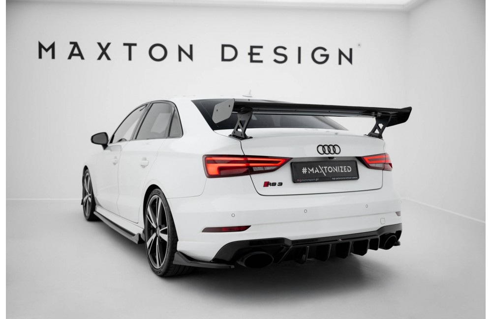 Carbon Spoiler With External Brackets Uprights Audi A3 / A3 S-Line / S3 / RS3 Sedan 8V / 8V Facelift Carbon Spoiler With External Brackets Uprights Audi A3 / A3 S-Line / S3 / RS3 Sedan 8V / 8V Facelift